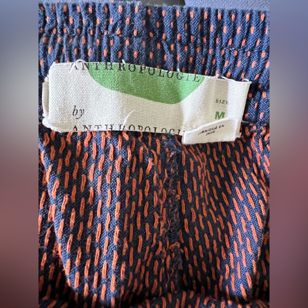 Anthropologie Medium Dylan Speckled Jogger Pant Navy Blue Orange High Rise Women - Picture 4 of 7